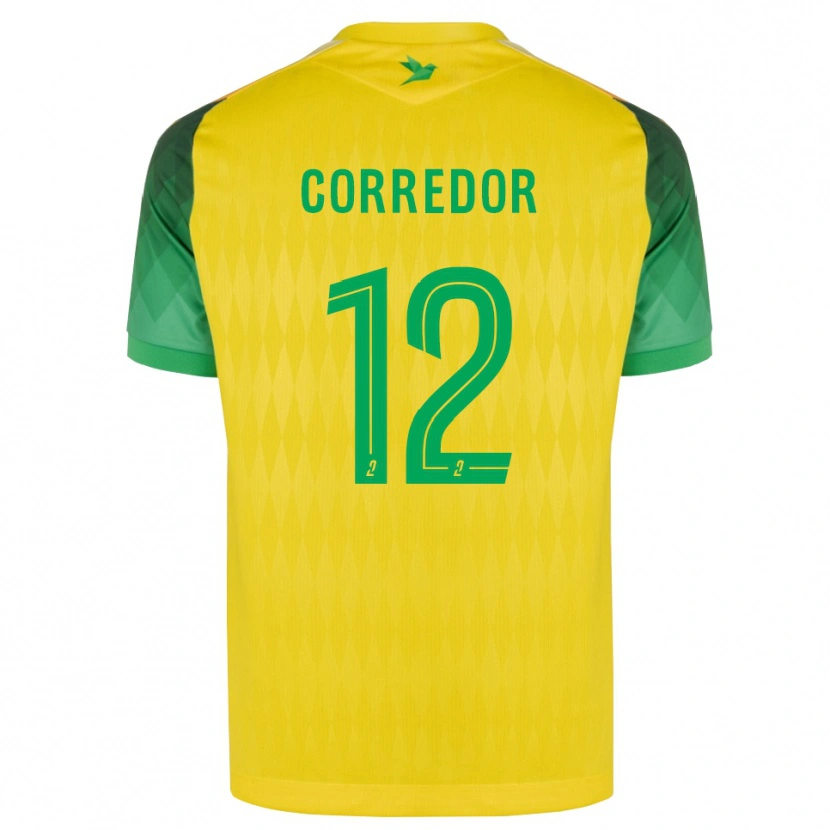 Danxen Kinder Killian Corredor #12 Gelb Grün Rot Heimtrikot Trikot 2026/27 T-Shirt
