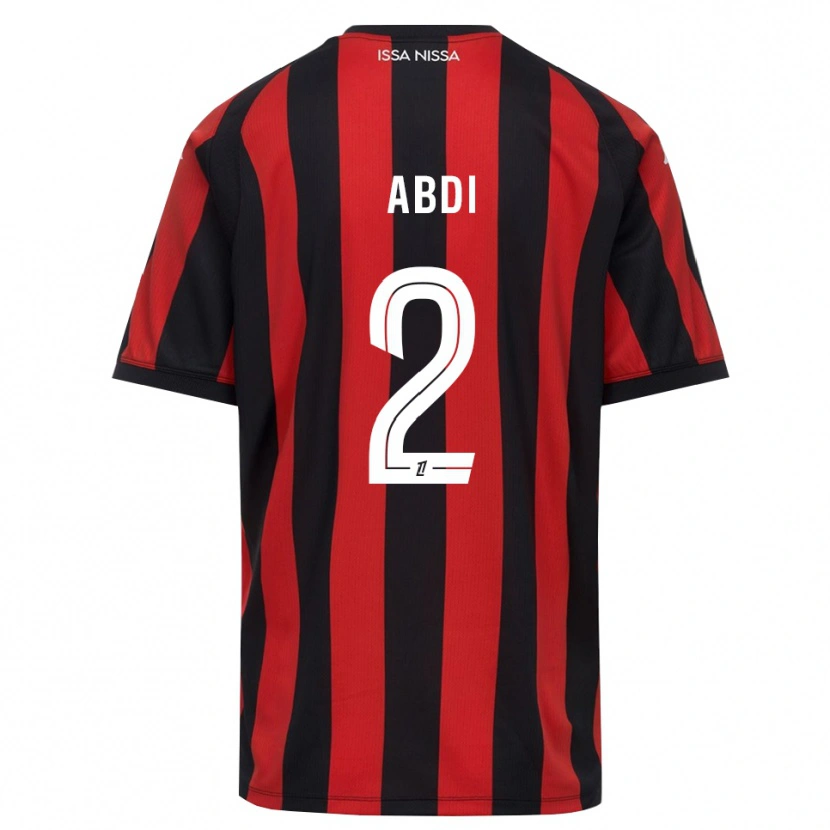 Danxen Kinder Ali Abdi #2 Rot Schwarz Weiß Heimtrikot Trikot 2026/27 T-Shirt