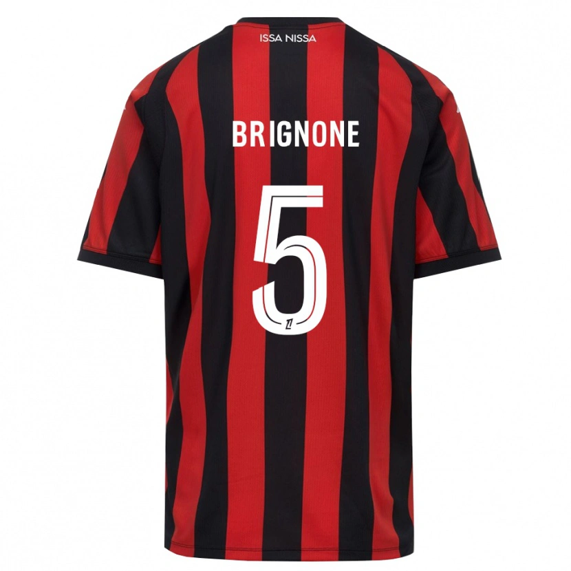 Danxen Kinder Kenzo Brignone #5 Rot Schwarz Weiß Heimtrikot Trikot 2026/27 T-Shirt
