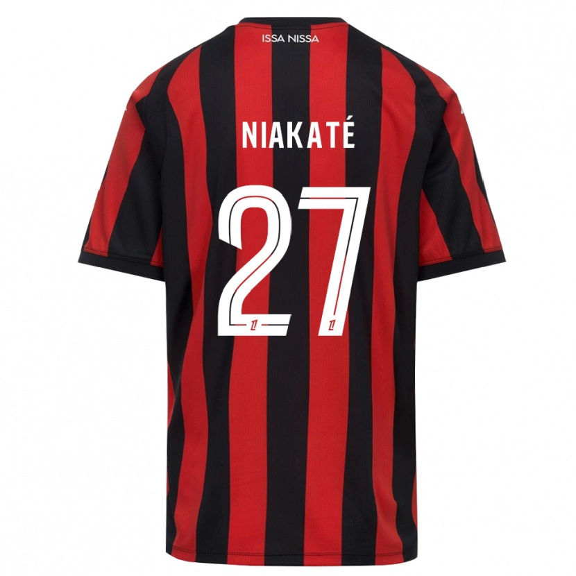 Danxen Kinder Yakaré Niakaté #27 Rot Schwarz Weiß Heimtrikot Trikot 2026/27 T-Shirt