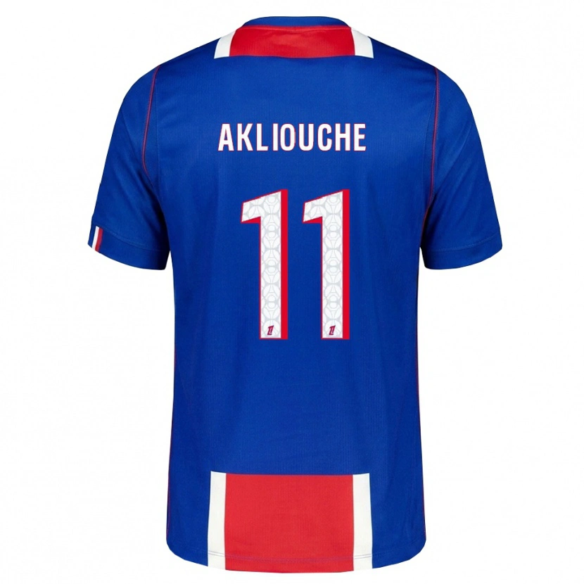 Danxen Kinder Maghnes Akliouche #11 Rot Weiß Blau Heimtrikot Trikot 2026/27 T-Shirt
