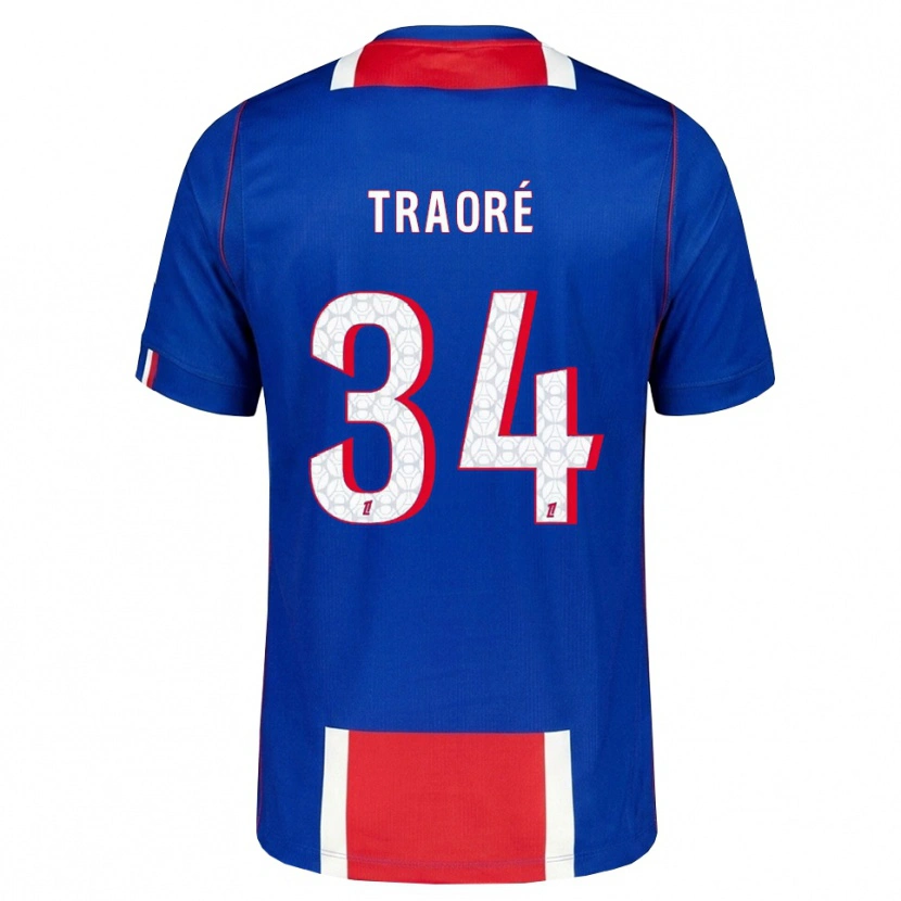 Danxen Kinder Naolia Traoré #34 Rot Weiß Blau Heimtrikot Trikot 2026/27 T-Shirt