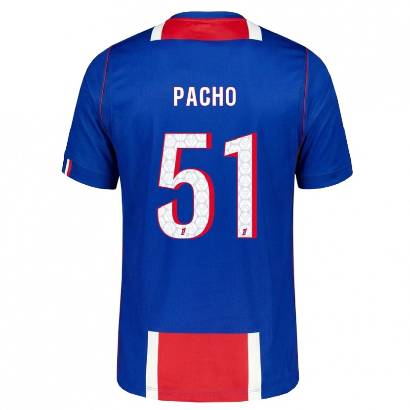 Danxen Kinder Willian Pacho #51 Rot Weiß Blau Heimtrikot Trikot 2026/27 T-Shirt