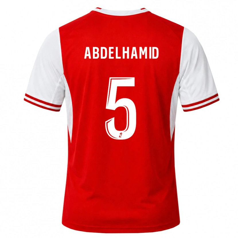 Danxen Kinder Yunis Abdelhamid #5 Rot Weiß Heimtrikot Trikot 2026/27 T-Shirt