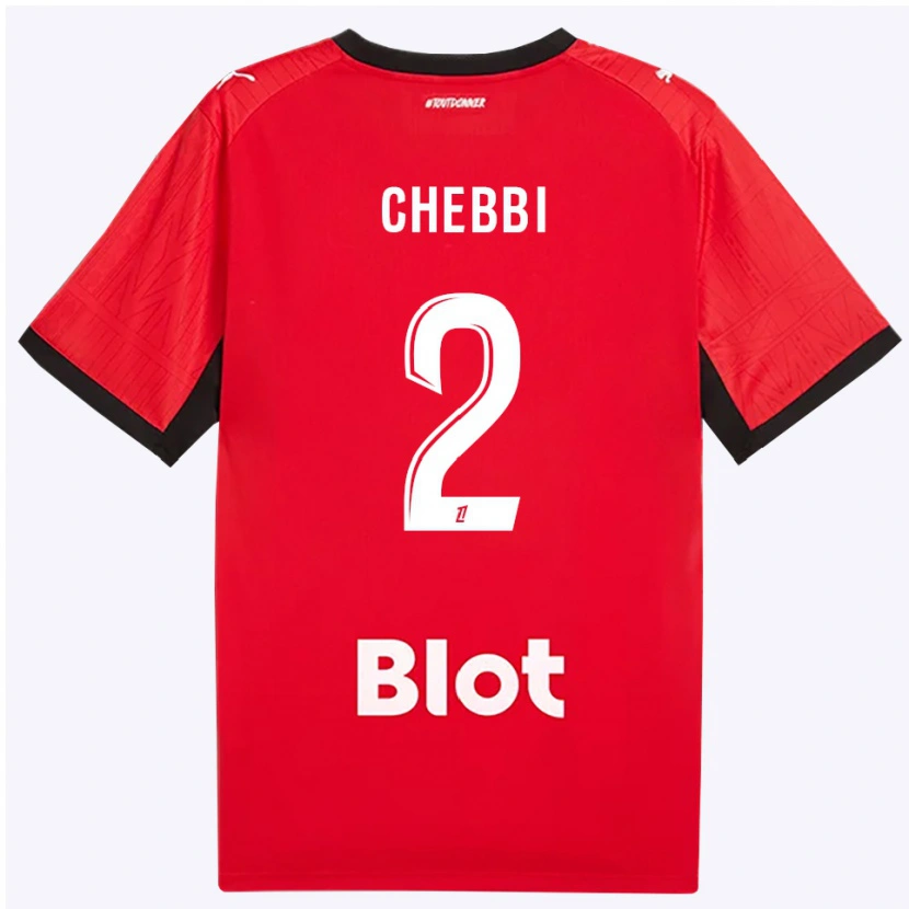 Danxen Kinder Mohamed Chebbi #2 Rot Schwarz Weiß Heimtrikot Trikot 2026/27 T-Shirt