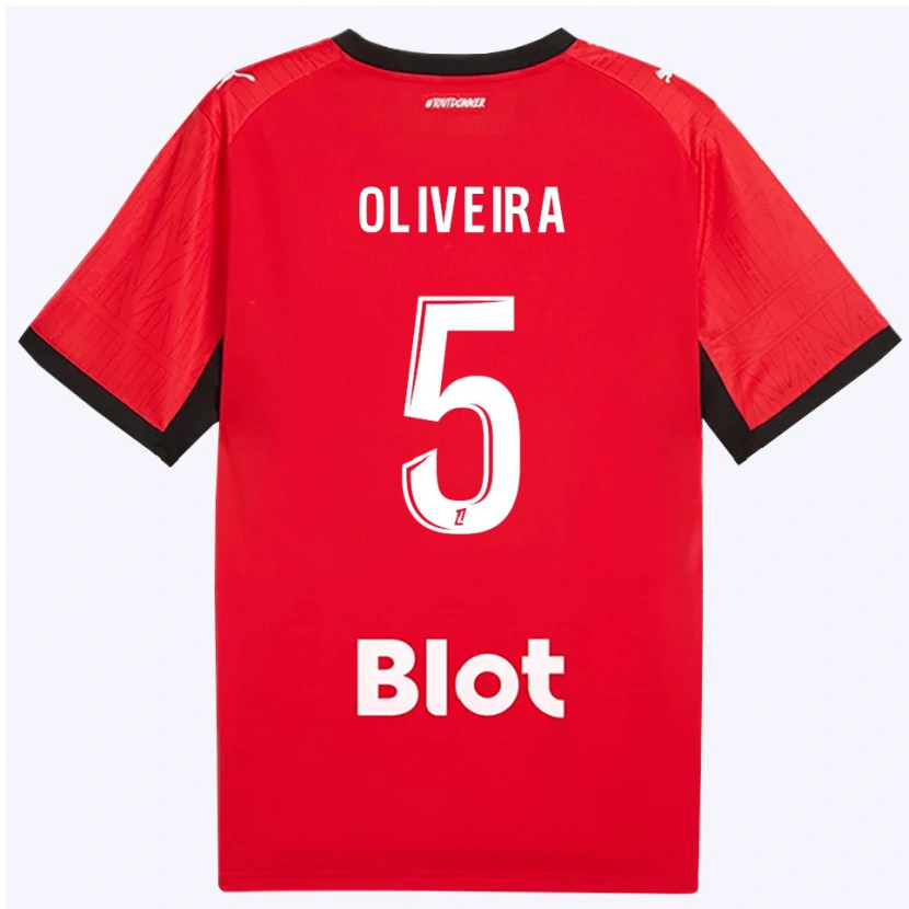 Danxen Kinder Gonçalo Oliveira #5 Rot Schwarz Weiß Heimtrikot Trikot 2026/27 T-Shirt