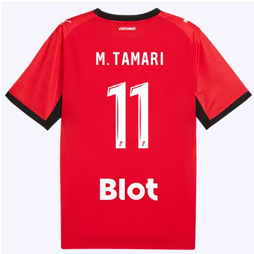 Danxen Kinder Mousa Al-Tamari #11 Rot Schwarz Weiß Heimtrikot Trikot 2026/27 T-Shirt