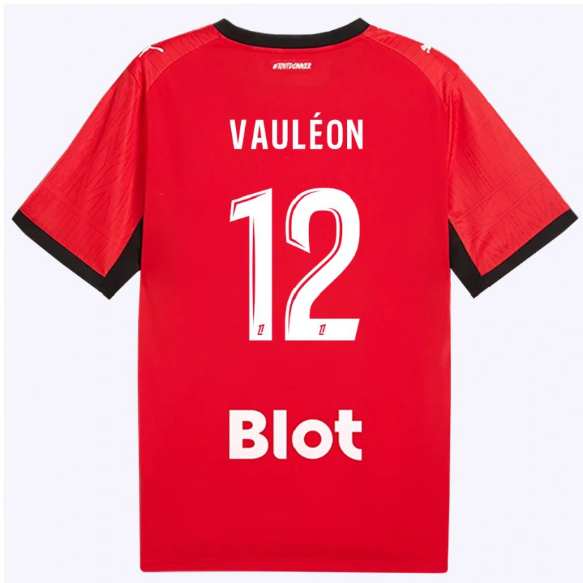 Danxen Kinder Antoine Vauléon #12 Rot Schwarz Weiß Heimtrikot Trikot 2026/27 T-Shirt