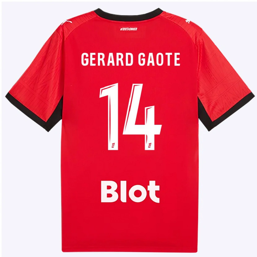 Danxen Kinder Steven Gaote #14 Rot Schwarz Weiß Heimtrikot Trikot 2026/27 T-Shirt