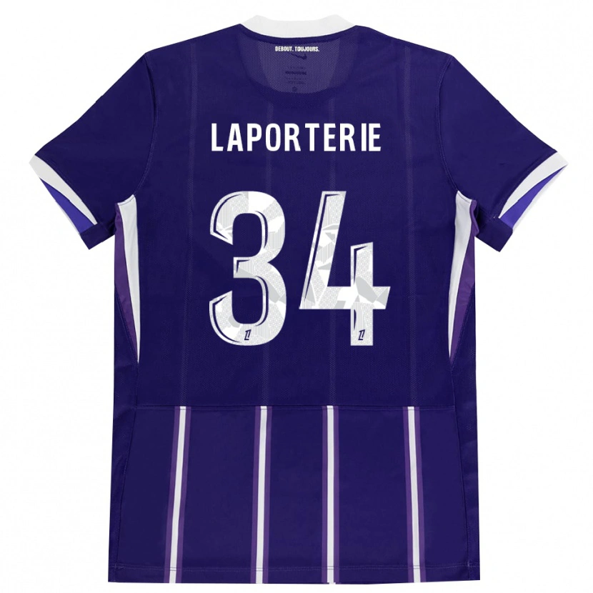 Danxen Kinder Ambre Laporterie #34 Lila Weiß Heimtrikot Trikot 2026/27 T-Shirt