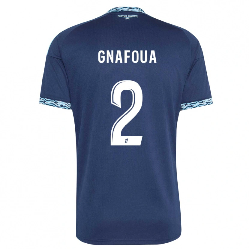 Danxen Kinder Isaac Gnafoua #2 Stahlblau Weiß Heimtrikot Trikot 2026/27 T-Shirt