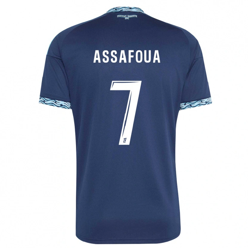 Danxen Kinder Nolhan Assafoua #7 Stahlblau Weiß Heimtrikot Trikot 2026/27 T-Shirt