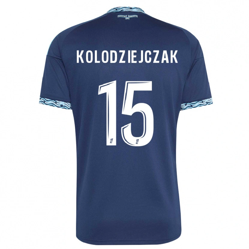 Danxen Kinder Timothée Kolodziejczak #15 Stahlblau Weiß Heimtrikot Trikot 2026/27 T-Shirt