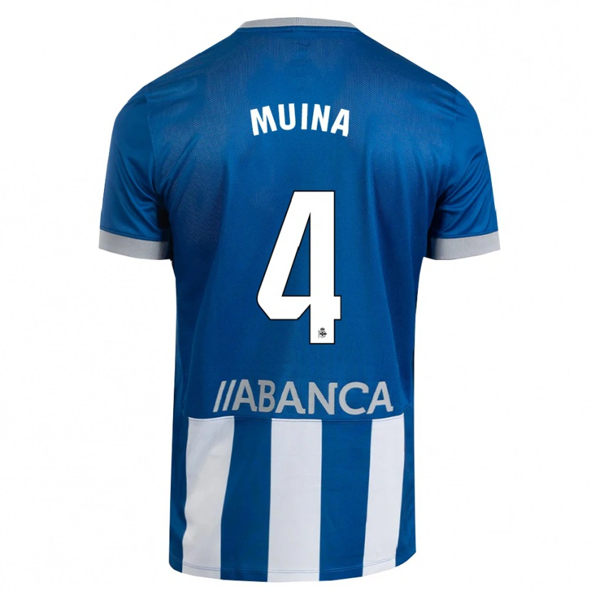 Danxen Kinder Henar Muiña #4 Blau Grau Weiß Heimtrikot Trikot 2026/27 T-Shirt