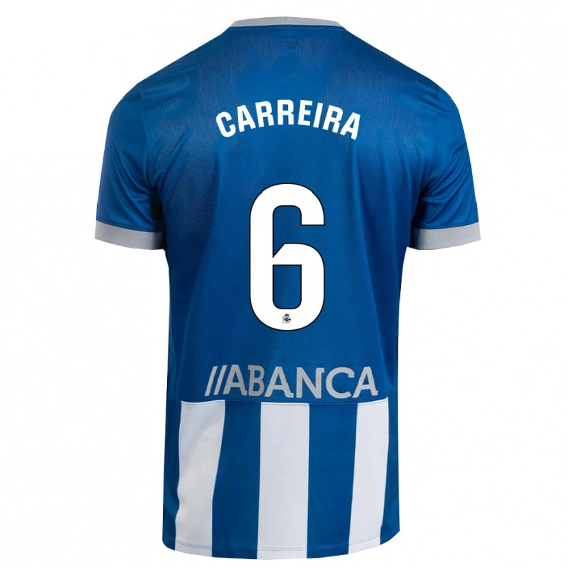 Danxen Kinder David Carreira #6 Blau Grau Weiß Heimtrikot Trikot 2026/27 T-Shirt