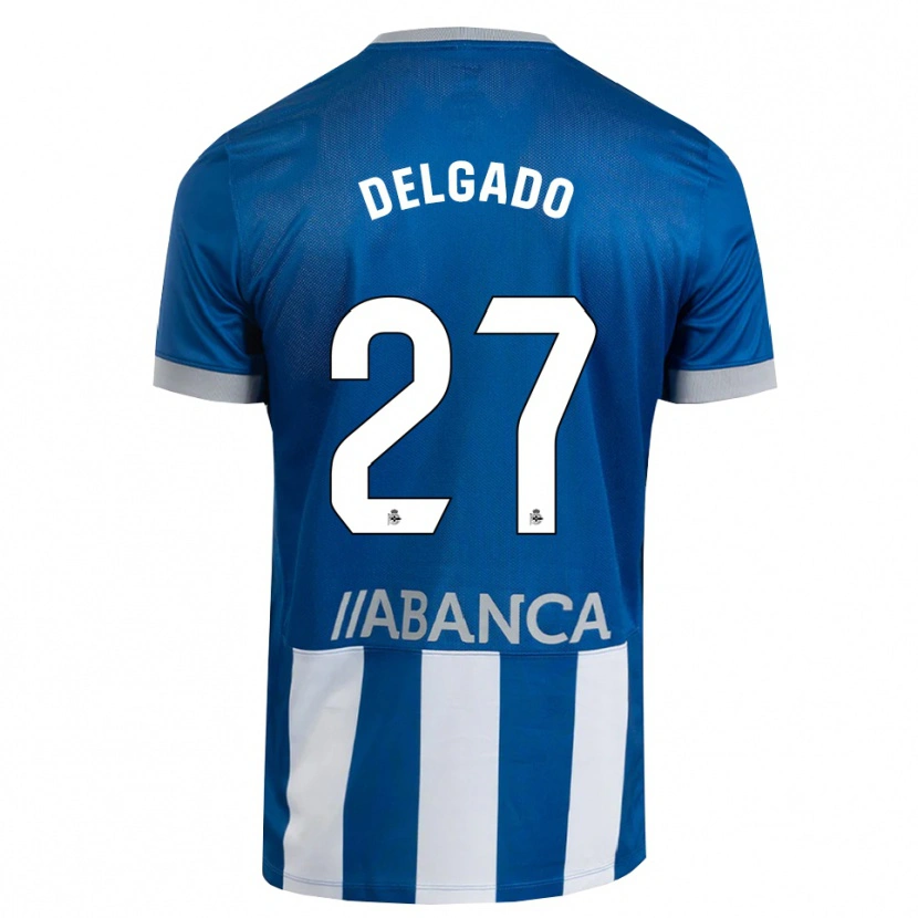 Danxen Kinder Álex Delgado #27 Blau Grau Weiß Heimtrikot Trikot 2026/27 T-Shirt