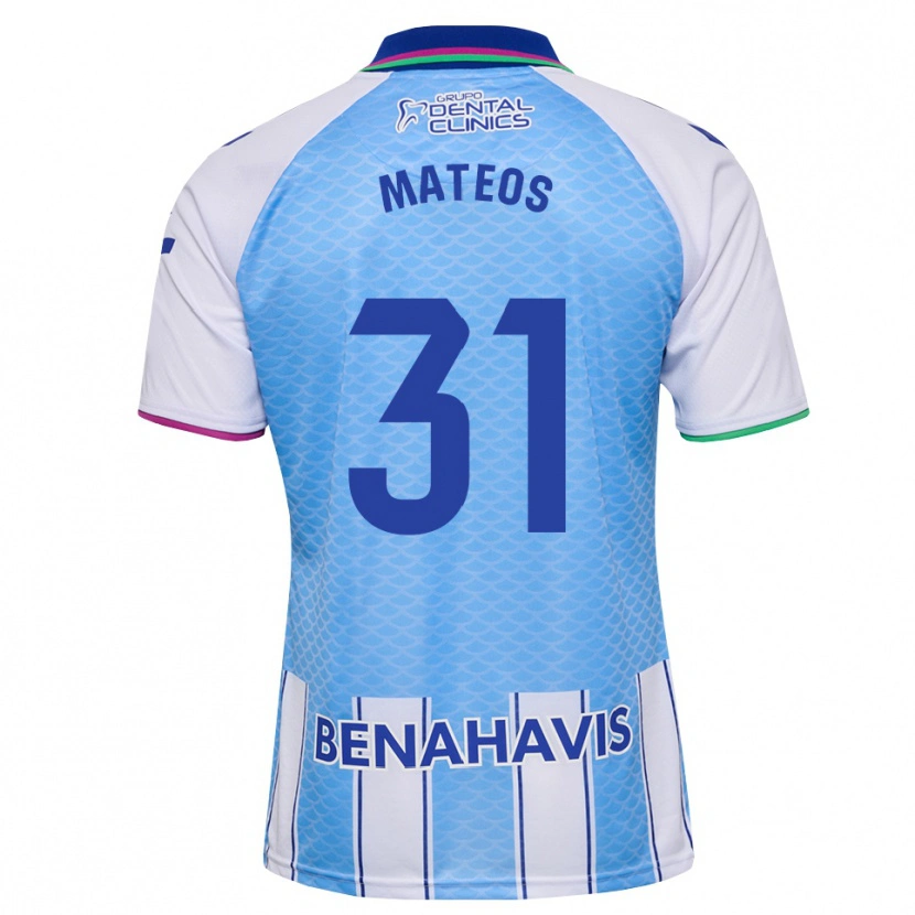 Danxen Kinder Álex Mateos #31 Tief Himmelblau Weiß Heimtrikot Trikot 2026/27 T-Shirt