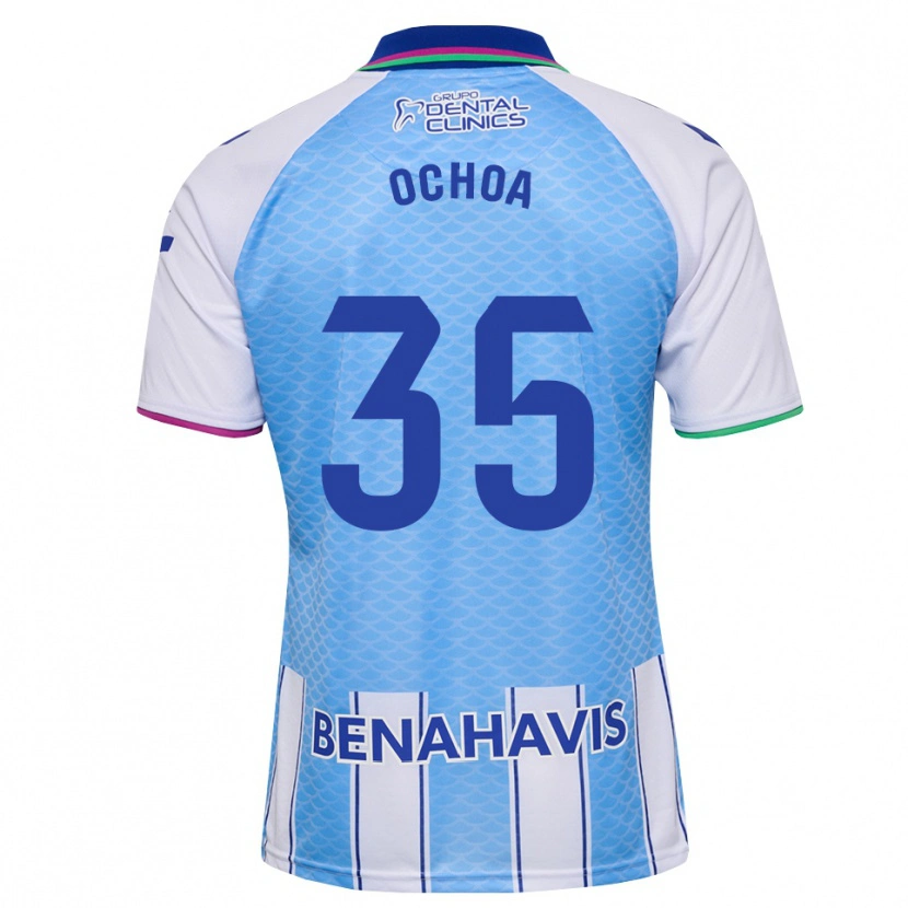 Danxen Kinder Aarón Ochoa #35 Tief Himmelblau Weiß Heimtrikot Trikot 2026/27 T-Shirt