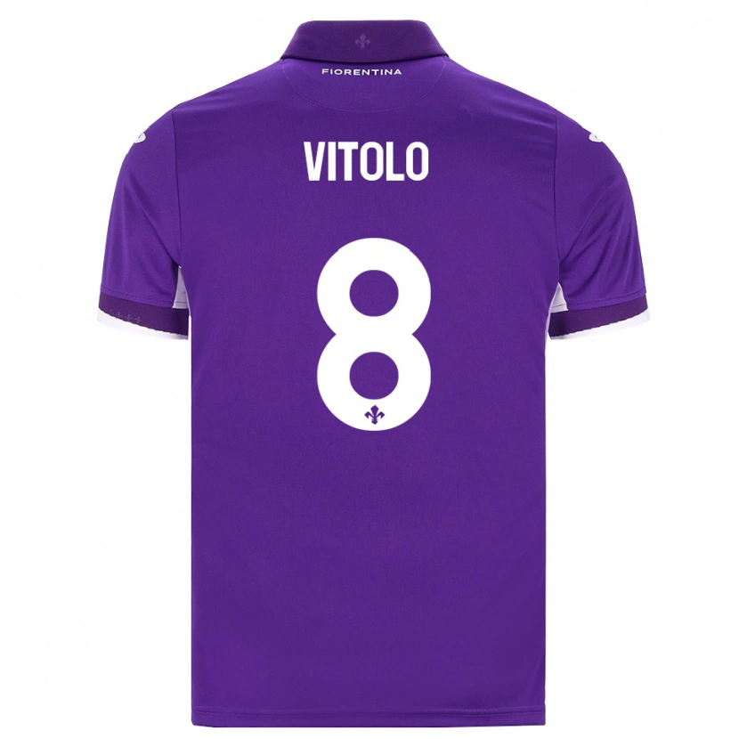 Danxen Kinder Federico Vitolo #8 Lila Weiß Pink Heimtrikot Trikot 2026/27 T-Shirt
