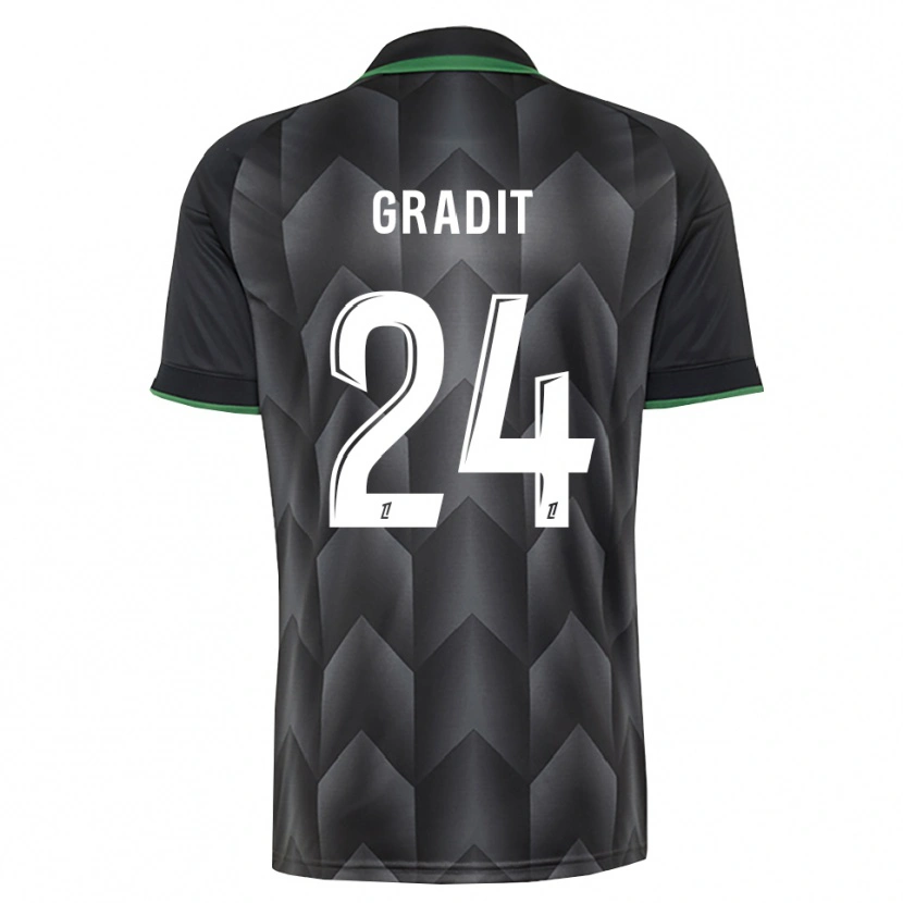 Danxen Kinder Jonathan Gradit #24 Schwarzgrün Auswärtstrikot Trikot 2026/27 T-Shirt
