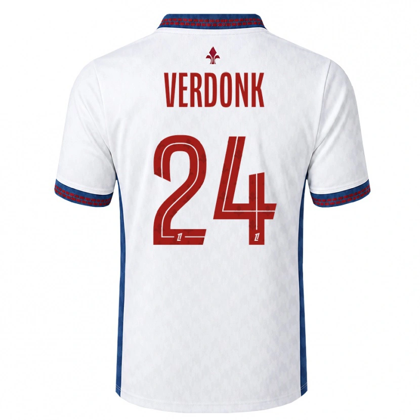 Danxen Kinder Calvin Verdonk #24 Rot Weiß Blau Auswärtstrikot Trikot 2026/27 T-Shirt
