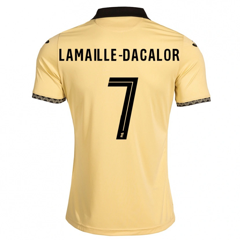 Danxen Kinder Olan Lamaille-Dacalor #7 Navajoweiß Schwarz Auswärtstrikot Trikot 2026/27 T-Shirt