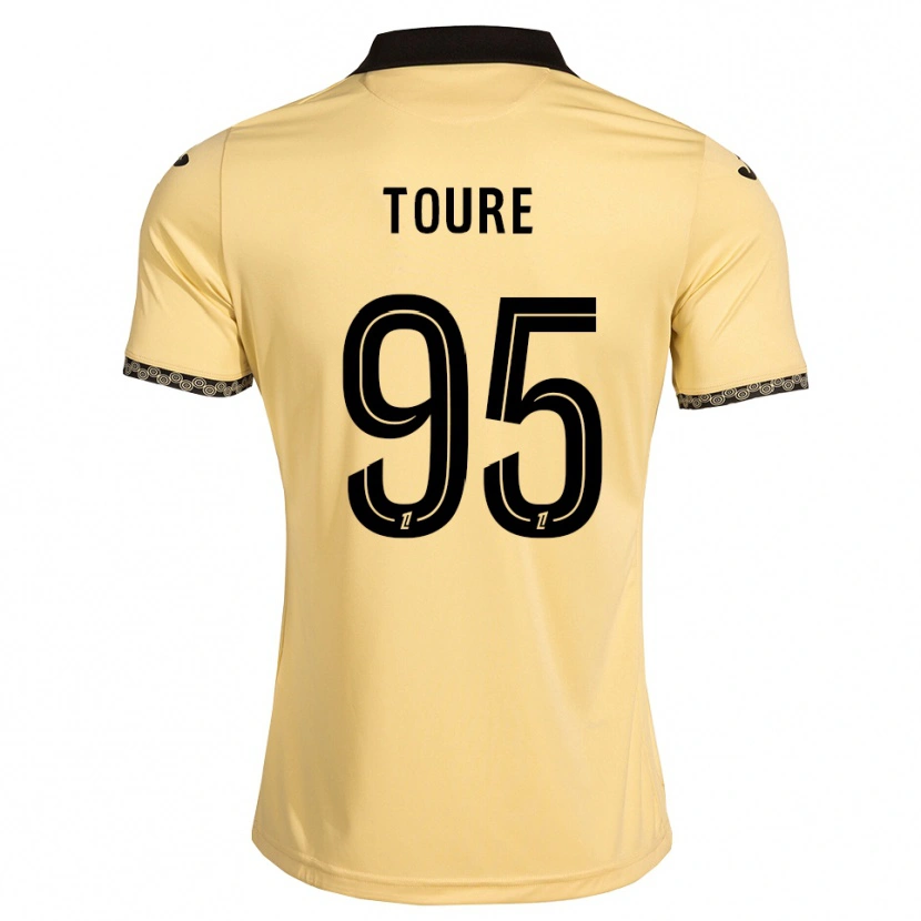Danxen Kinder Isaak Touré #95 Navajoweiß Schwarz Auswärtstrikot Trikot 2026/27 T-Shirt