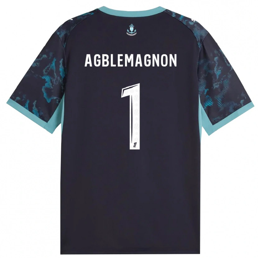 Danxen Kinder Jordan Agblemagnon #1 Blass Türkis Weiß Schwarz Auswärtstrikot Trikot 2026/27 T-Shirt