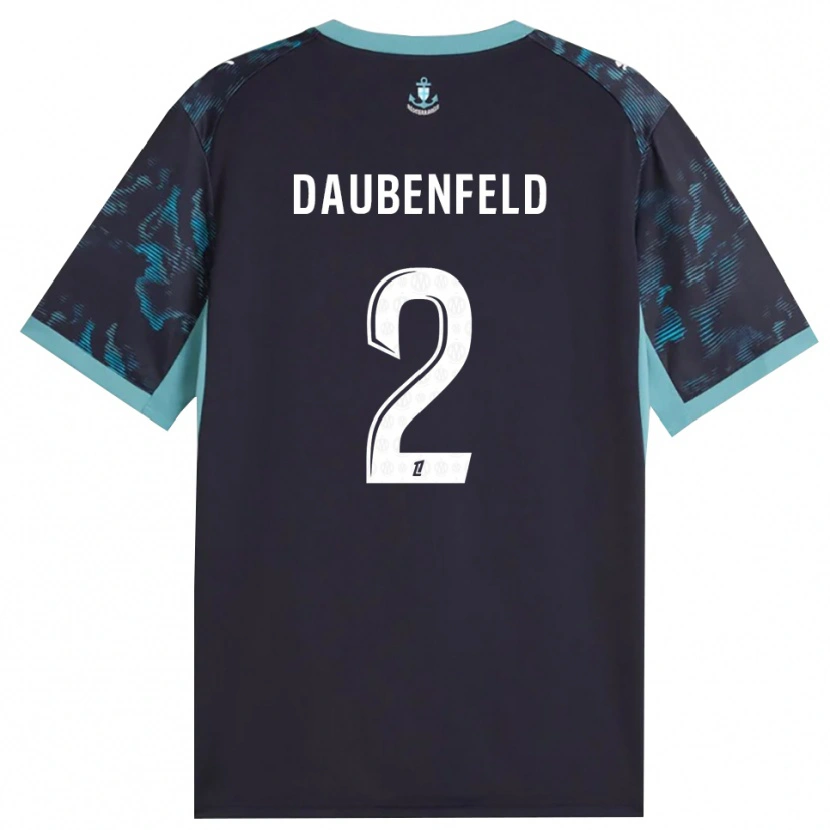 Danxen Kinder Lucas Daubenfeld #2 Blass Türkis Weiß Schwarz Auswärtstrikot Trikot 2026/27 T-Shirt