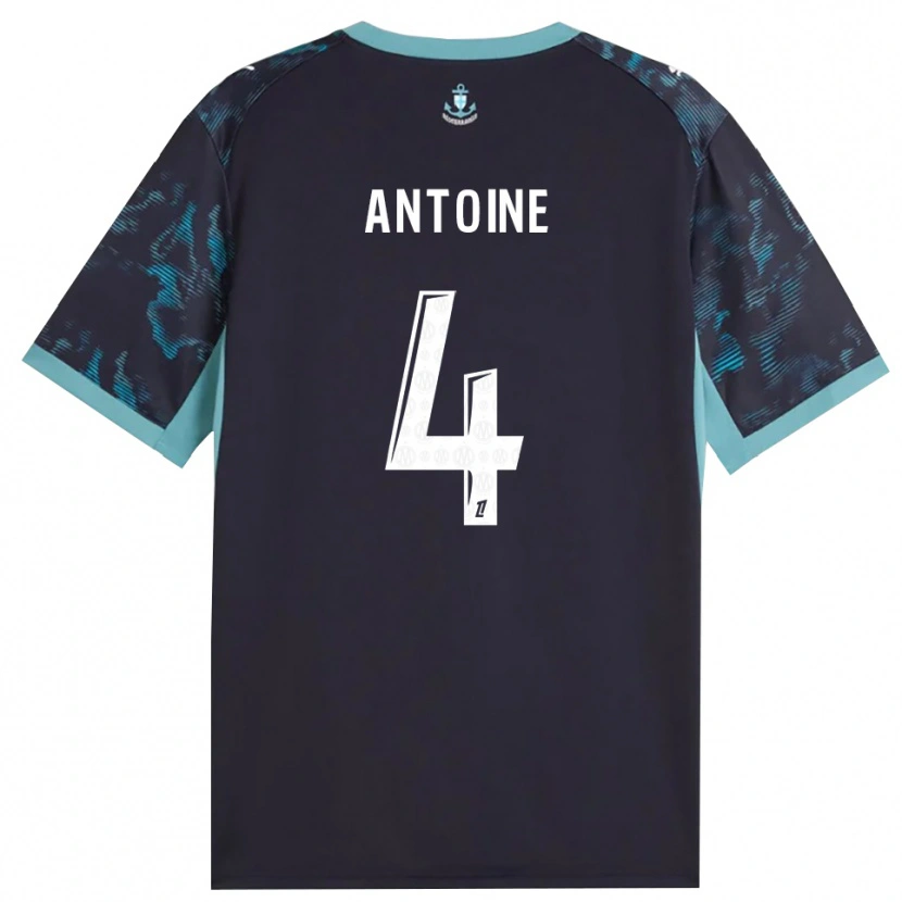 Danxen Kinder Maud Antoine #4 Blass Türkis Weiß Schwarz Auswärtstrikot Trikot 2026/27 T-Shirt