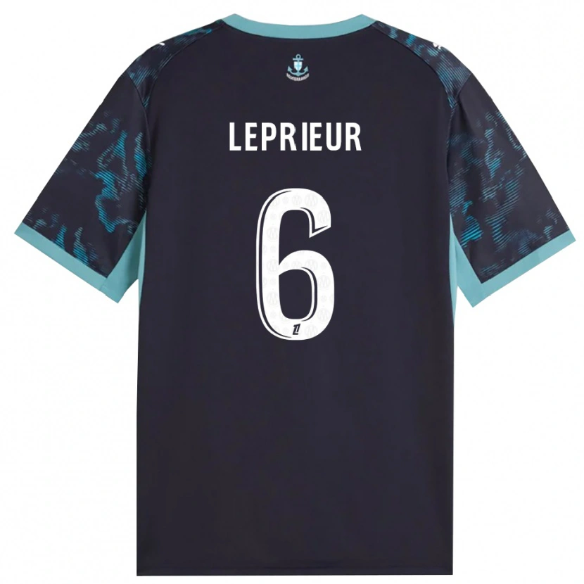 Danxen Kinder Eliott Leprieur #6 Blass Türkis Weiß Schwarz Auswärtstrikot Trikot 2026/27 T-Shirt