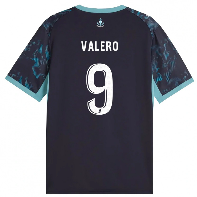 Danxen Kinder Antoine Valero #9 Blass Türkis Weiß Schwarz Auswärtstrikot Trikot 2026/27 T-Shirt