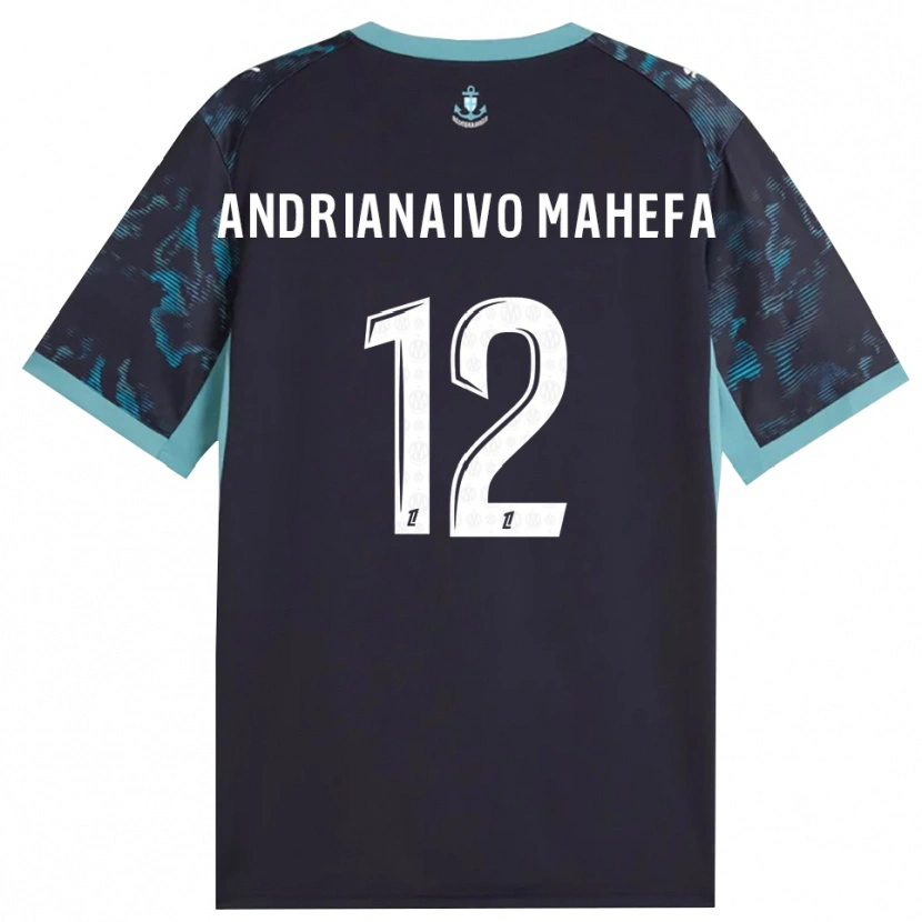 Danxen Kinder Mathis Andrianaivo Mahefa #12 Blass Türkis Weiß Schwarz Auswärtstrikot Trikot 2026/27 T-Shirt