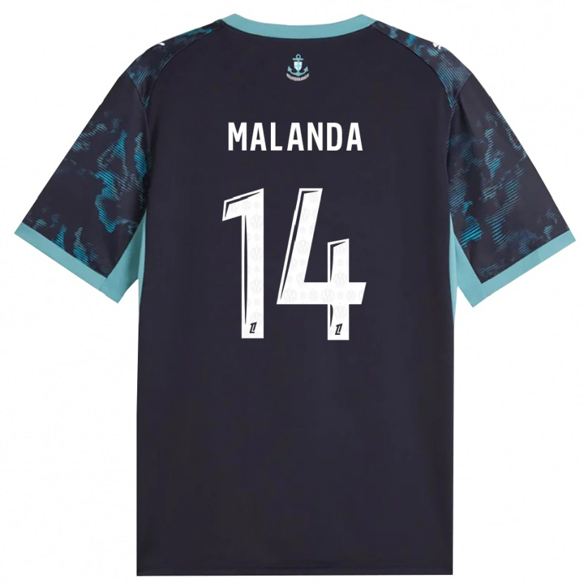 Danxen Kinder Jephthe Malanda #14 Blass Türkis Weiß Schwarz Auswärtstrikot Trikot 2026/27 T-Shirt