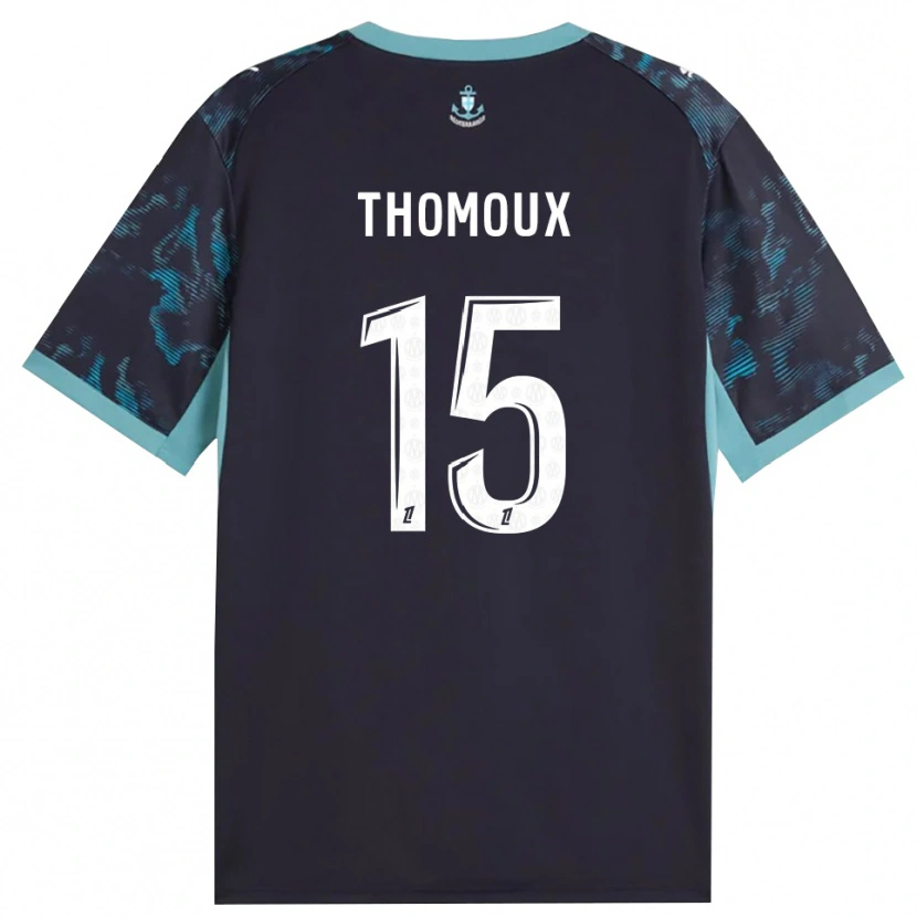 Danxen Kinder Esteban Thomoux #15 Blass Türkis Weiß Schwarz Auswärtstrikot Trikot 2026/27 T-Shirt