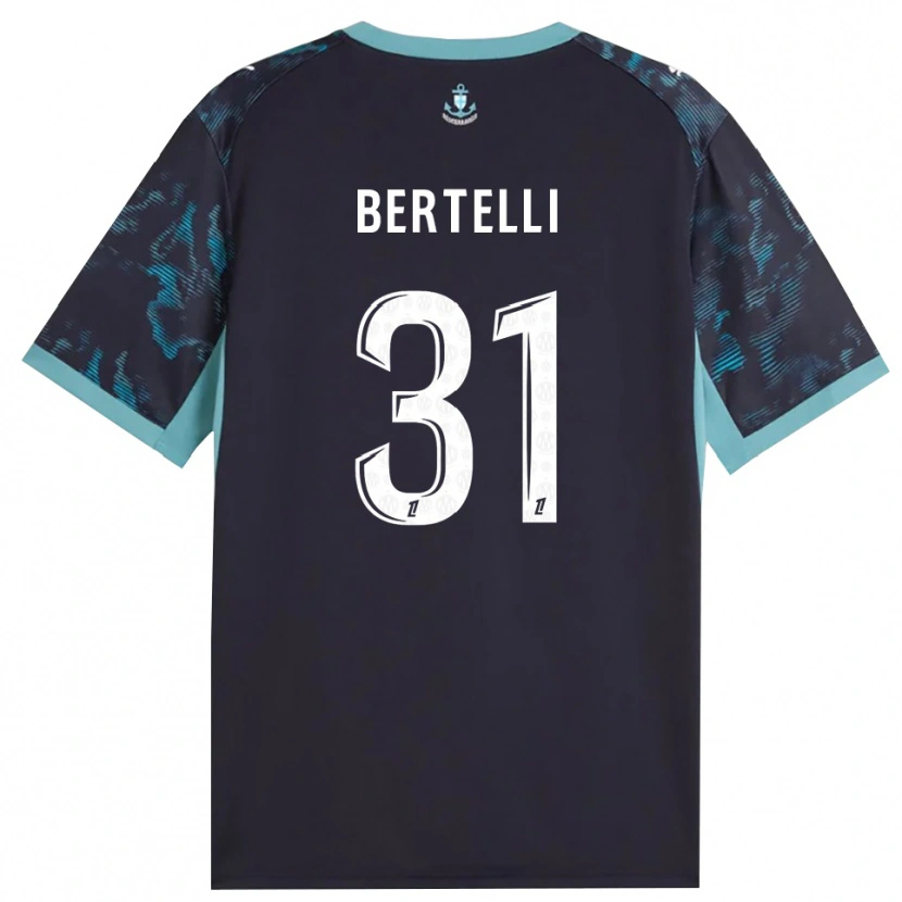 Danxen Kinder Ugo Bertelli #31 Blass Türkis Weiß Schwarz Auswärtstrikot Trikot 2026/27 T-Shirt