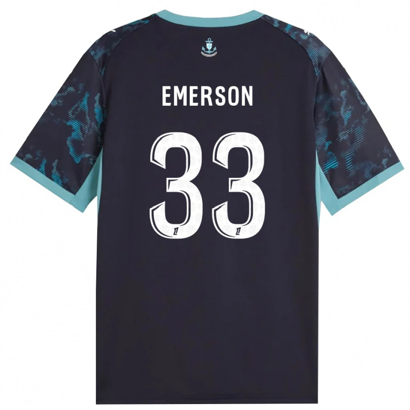 Danxen Kinder Emerson Palmieri Dos Santos #33 Blass Türkis Weiß Schwarz Auswärtstrikot Trikot 2026/27 T-Shirt
