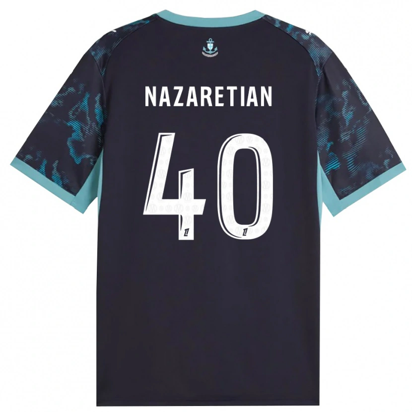 Danxen Kinder Manuel Nazaretian #40 Blass Türkis Weiß Schwarz Auswärtstrikot Trikot 2026/27 T-Shirt