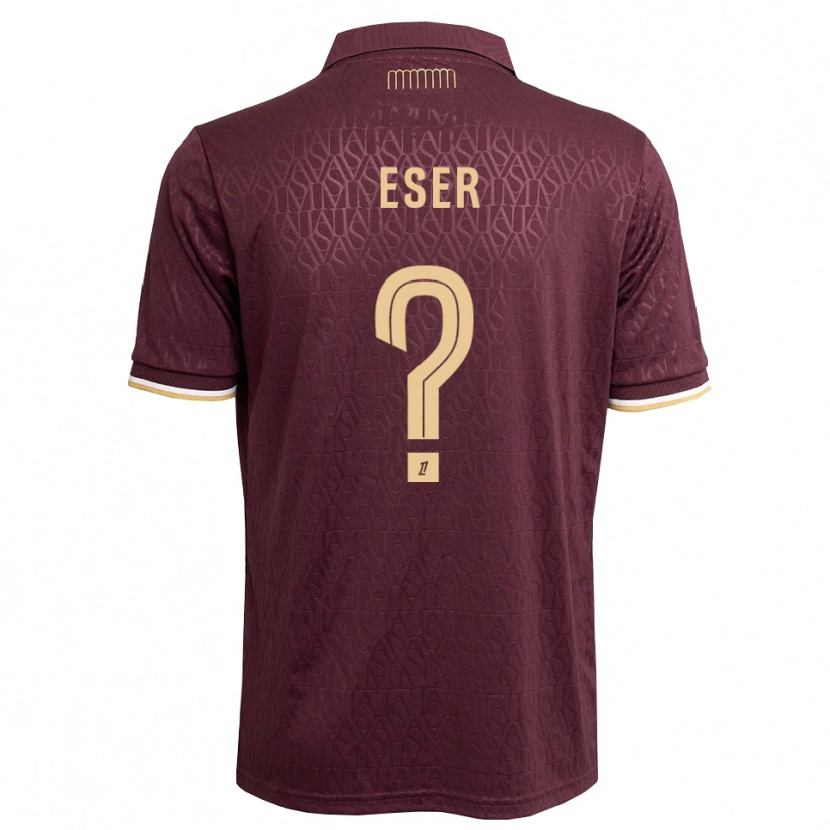 Danxen Kinder Allan Eser #0 Weinrot Sandbraun Auswärtstrikot Trikot 2026/27 T-Shirt