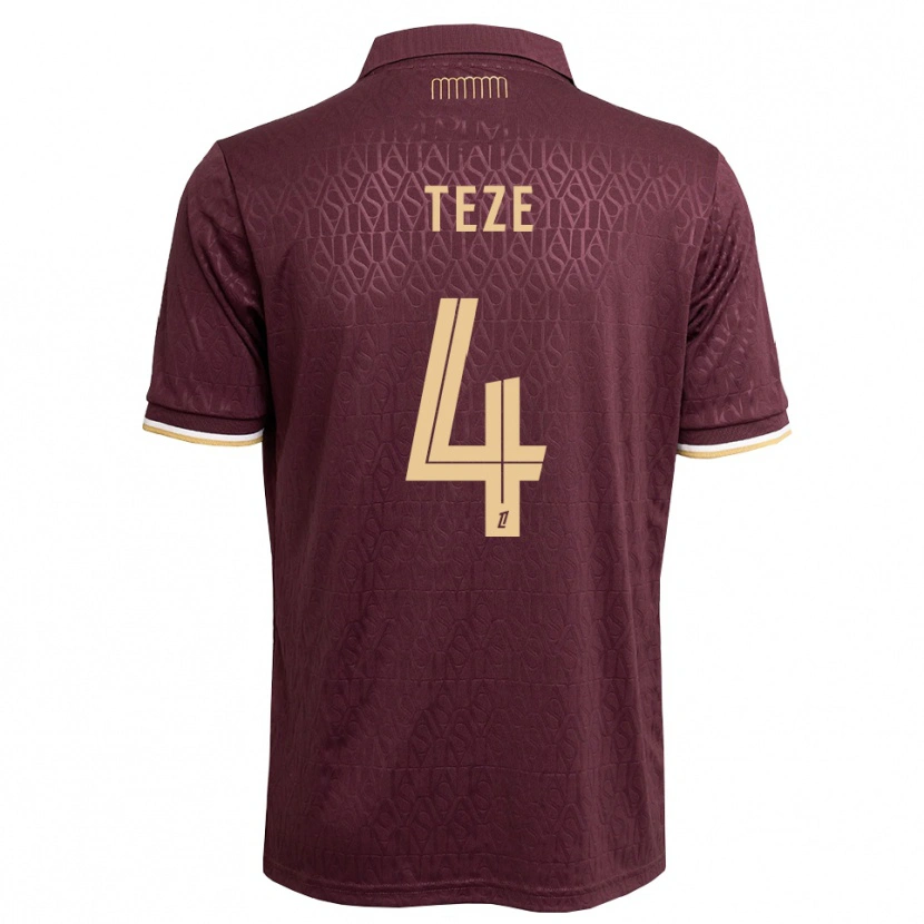 Danxen Kinder Jordan Teze #4 Weinrot Sandbraun Auswärtstrikot Trikot 2026/27 T-Shirt
