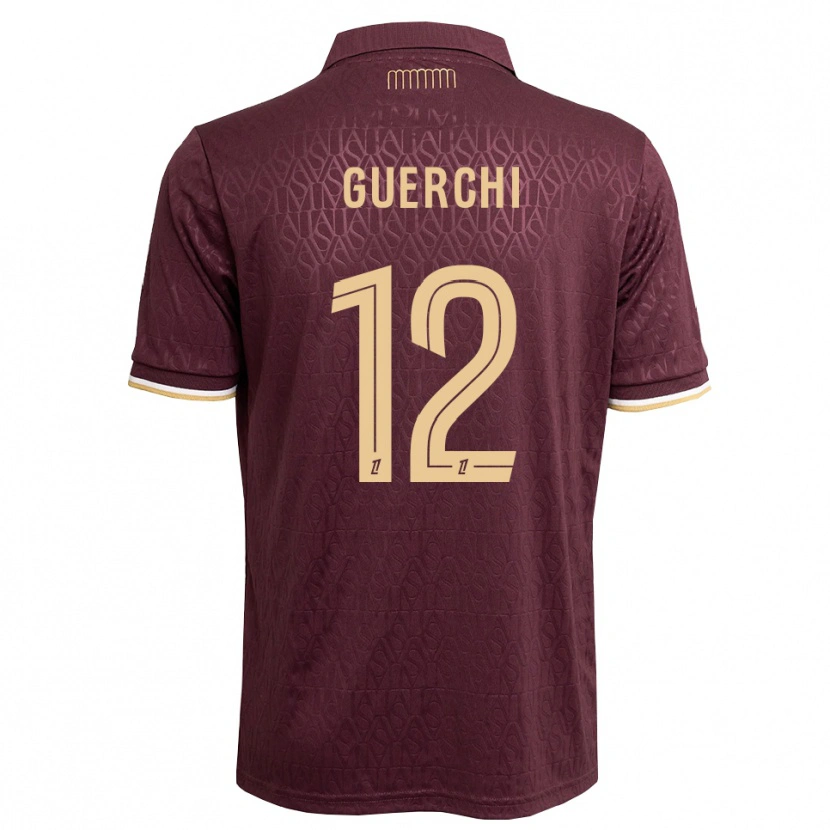 Danxen Kinder Wassim Guerchi #12 Weinrot Sandbraun Auswärtstrikot Trikot 2026/27 T-Shirt