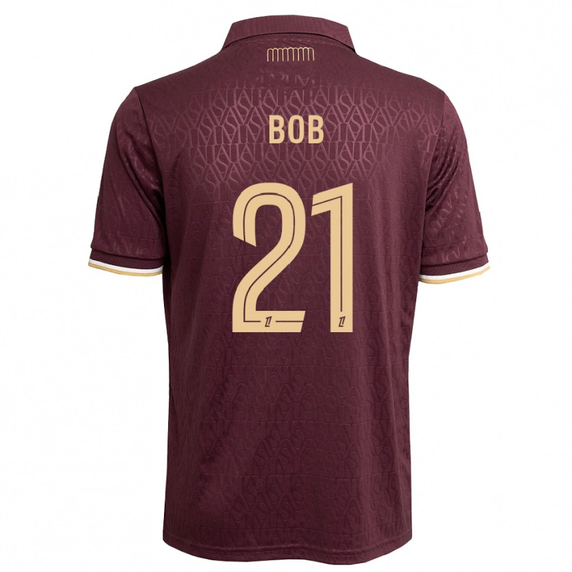Danxen Kinder Mohamed Bob #21 Weinrot Sandbraun Auswärtstrikot Trikot 2026/27 T-Shirt
