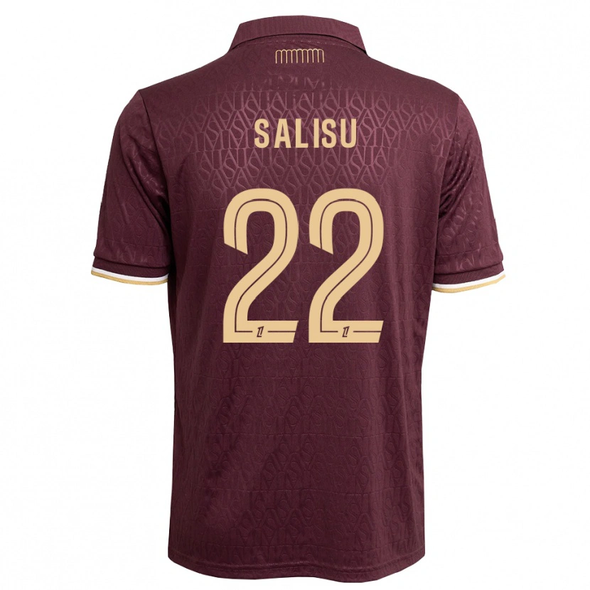 Danxen Kinder Mohammed Salisu #22 Weinrot Sandbraun Auswärtstrikot Trikot 2026/27 T-Shirt
