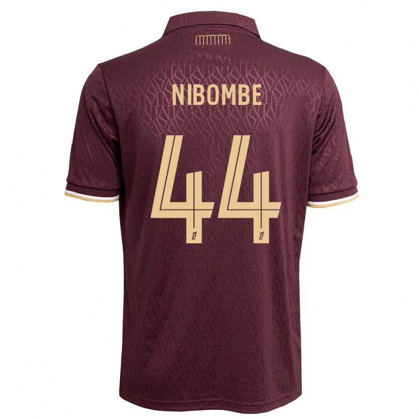 Danxen Kinder Samuel Nibombe #44 Weinrot Sandbraun Auswärtstrikot Trikot 2026/27 T-Shirt