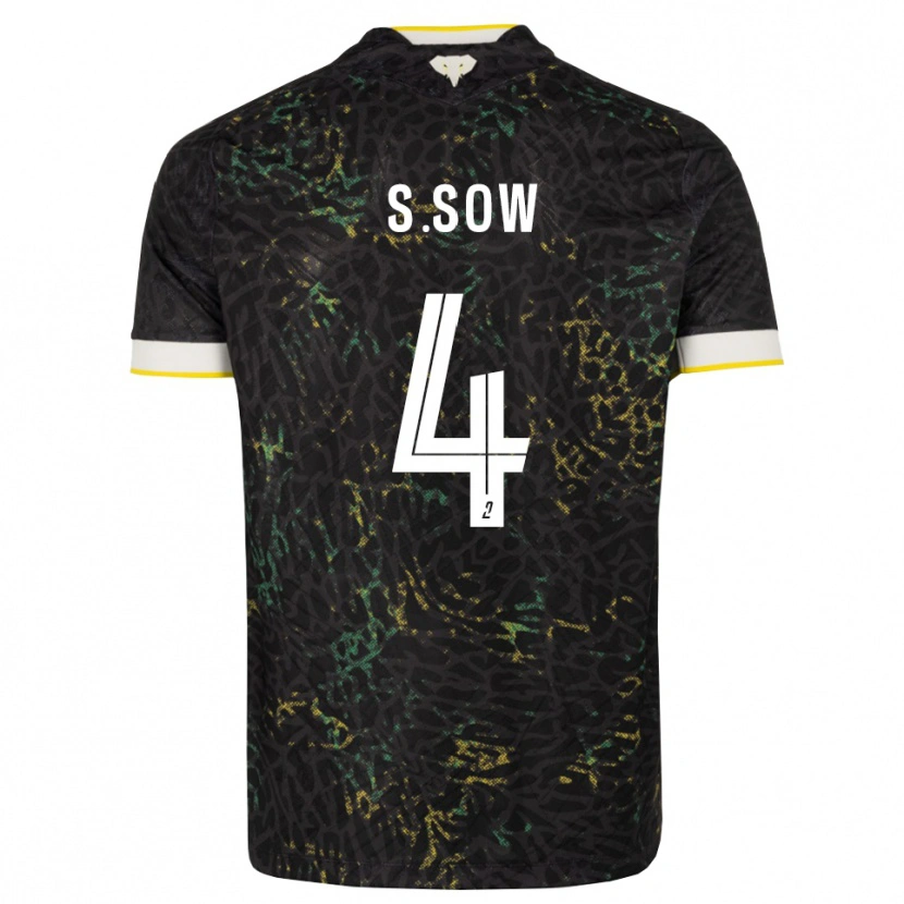 Danxen Kinder Saïdou Sow #4 Schwarz Weiß Gelb Auswärtstrikot Trikot 2026/27 T-Shirt