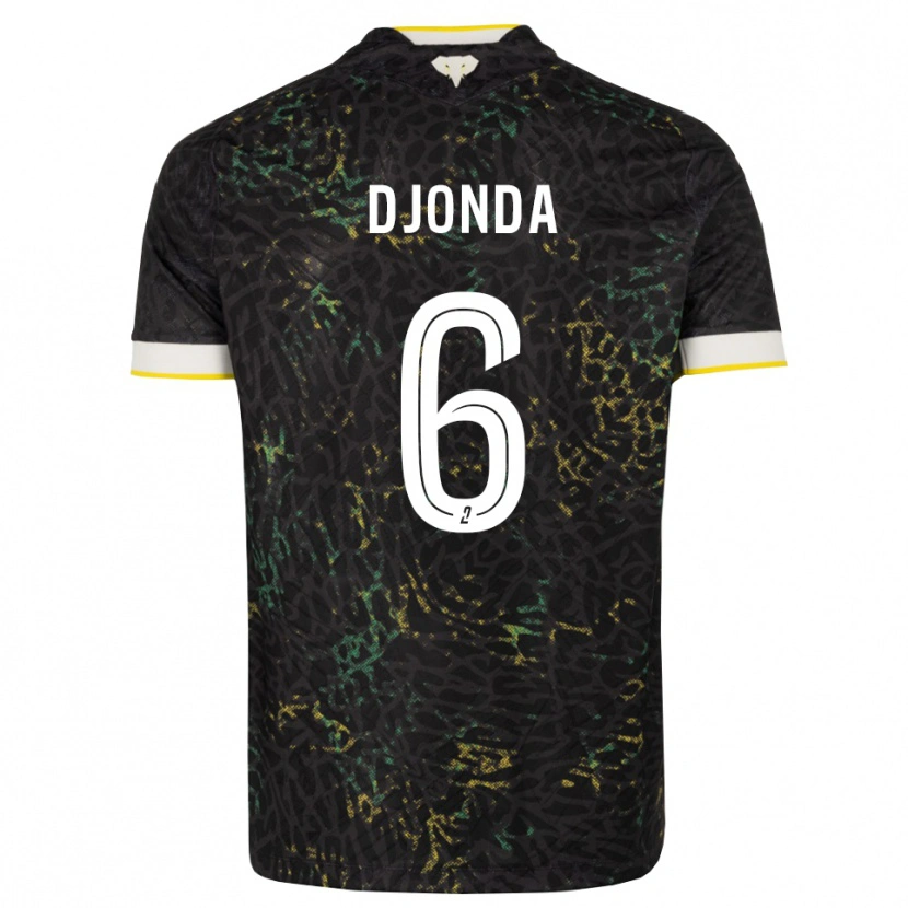 Danxen Kinder Christian Djonda #6 Schwarz Weiß Gelb Auswärtstrikot Trikot 2026/27 T-Shirt