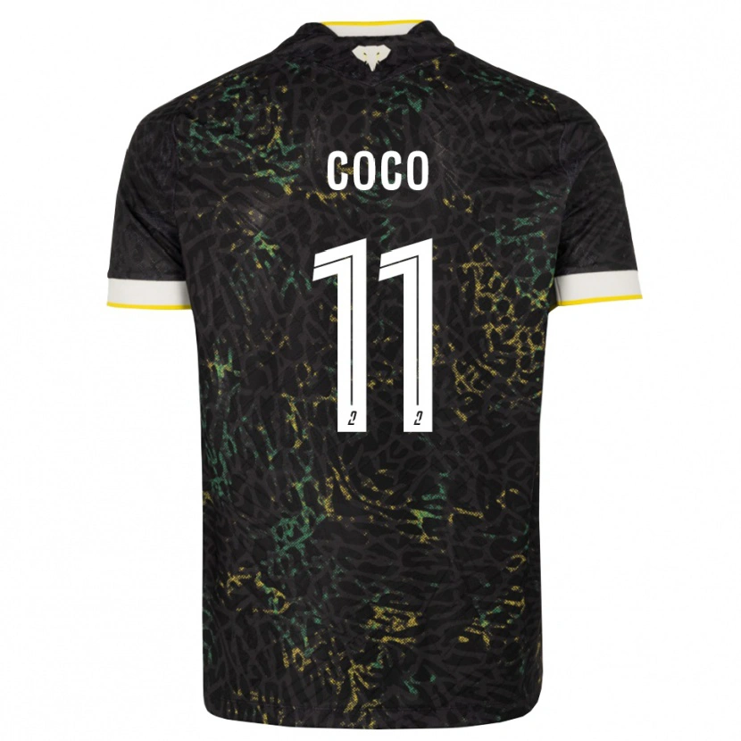 Danxen Kinder Marcus Coco #11 Schwarz Weiß Gelb Auswärtstrikot Trikot 2026/27 T-Shirt