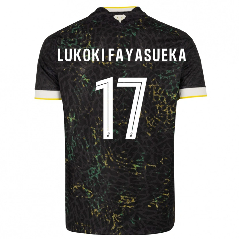 Danxen Kinder Kévin Lukoki Fayasueka #17 Schwarz Weiß Gelb Auswärtstrikot Trikot 2026/27 T-Shirt