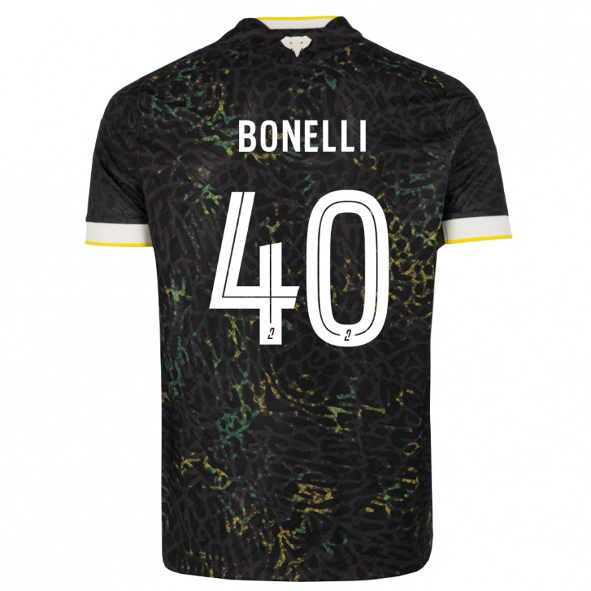 Danxen Kinder Lucas Bonelli #40 Schwarz Weiß Gelb Auswärtstrikot Trikot 2026/27 T-Shirt