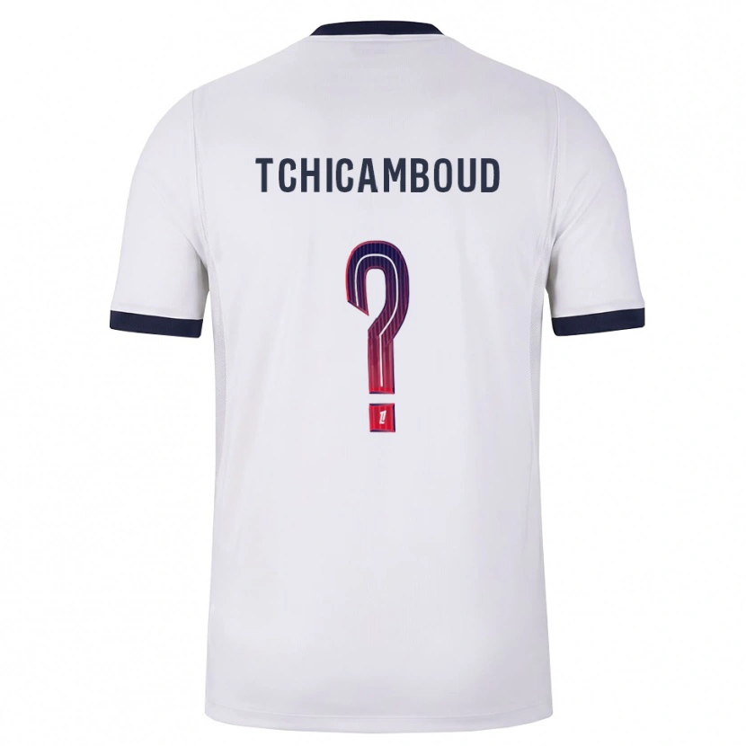 Danxen Kinder Queyrell Tchicamboud #0 Weiß Schwarz Rot Auswärtstrikot Trikot 2026/27 T-Shirt